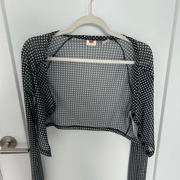 Mesh Levi’s button down crop top - Picture 2 of 3
